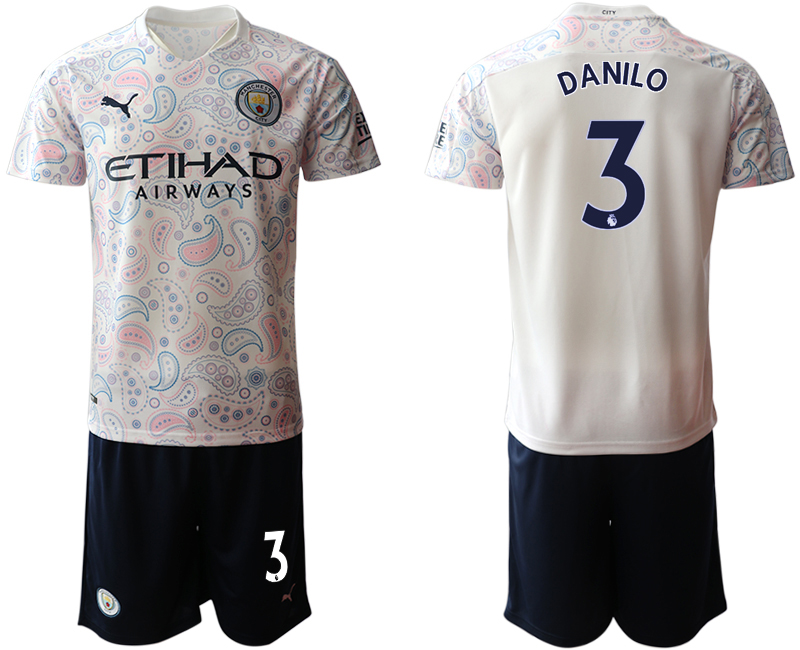Men 2020-2021 club Manchester City away #3 white Soccer Jerseys